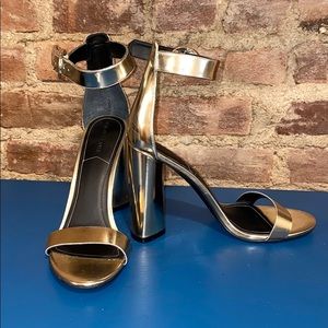 Kendall+Kylie Platinum Giselle Mirror Block Heels
